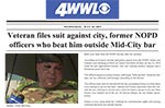 WWL-TV Channel 4, New Orleans' CBS Affiliate: Veteran files suit against city, former NOPD officers who beat him outside Mid-City bar